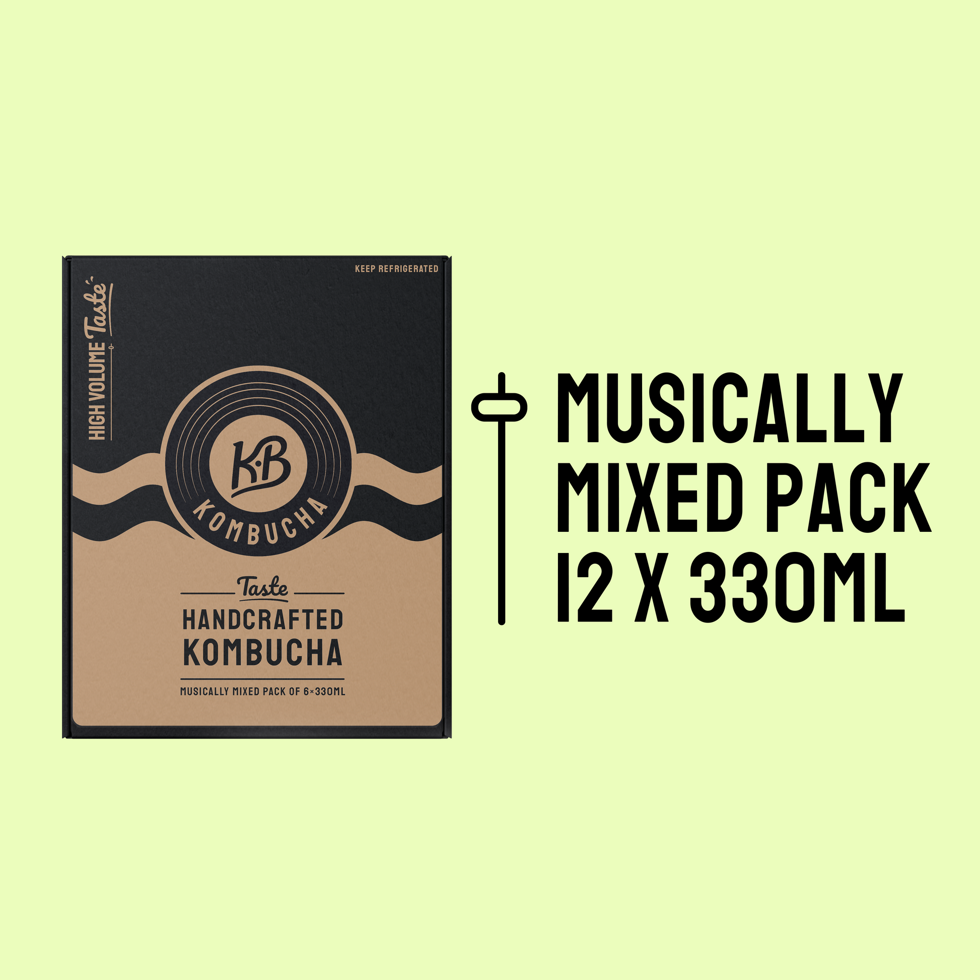 Mixed 24 Pack of KB Kombucha 330mL